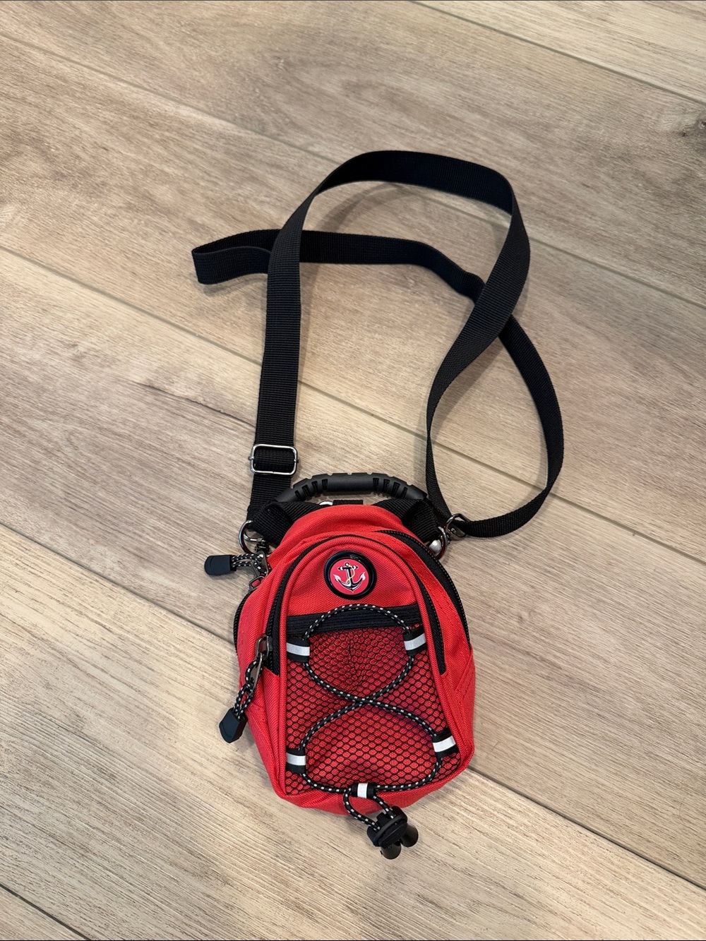 CMC Design Anchor Logo Red Mini Crossbody Bag for Men